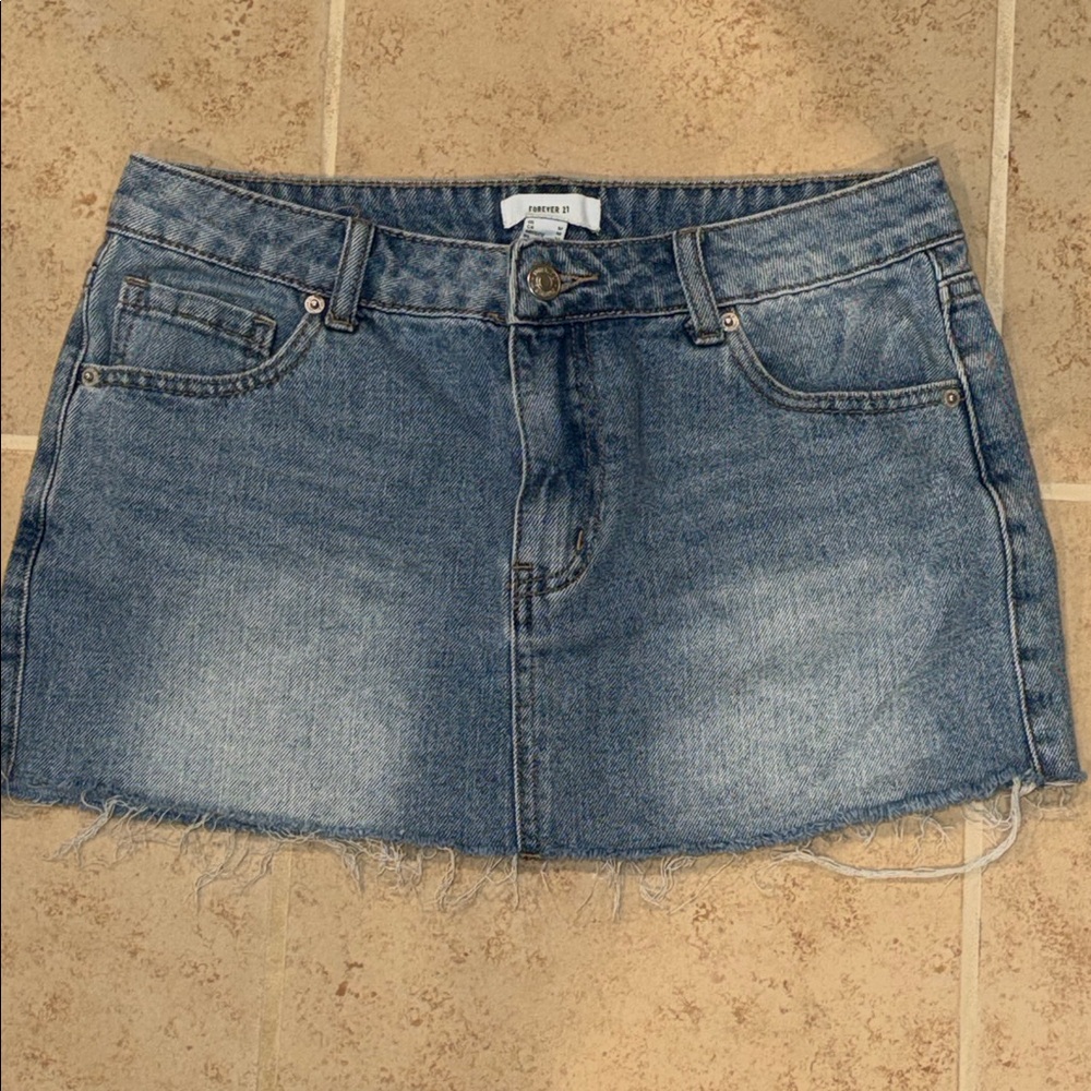 Forever 21 Blue Jean Mini Skirt